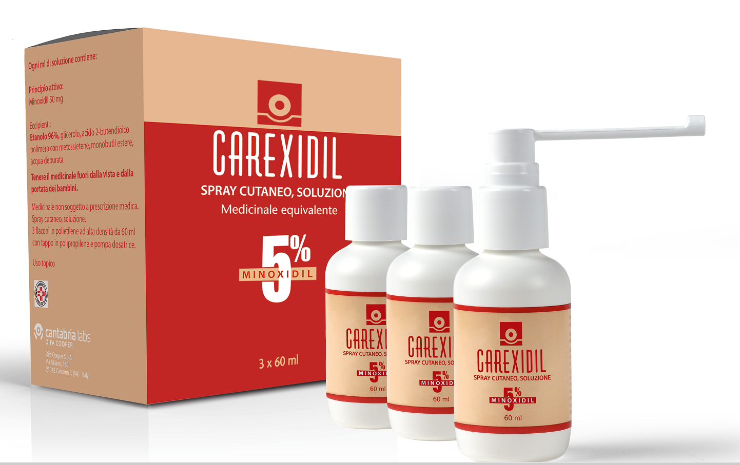 CAREXIDIL*3FL SOLUZ CUT 60ML5% - Metafarm