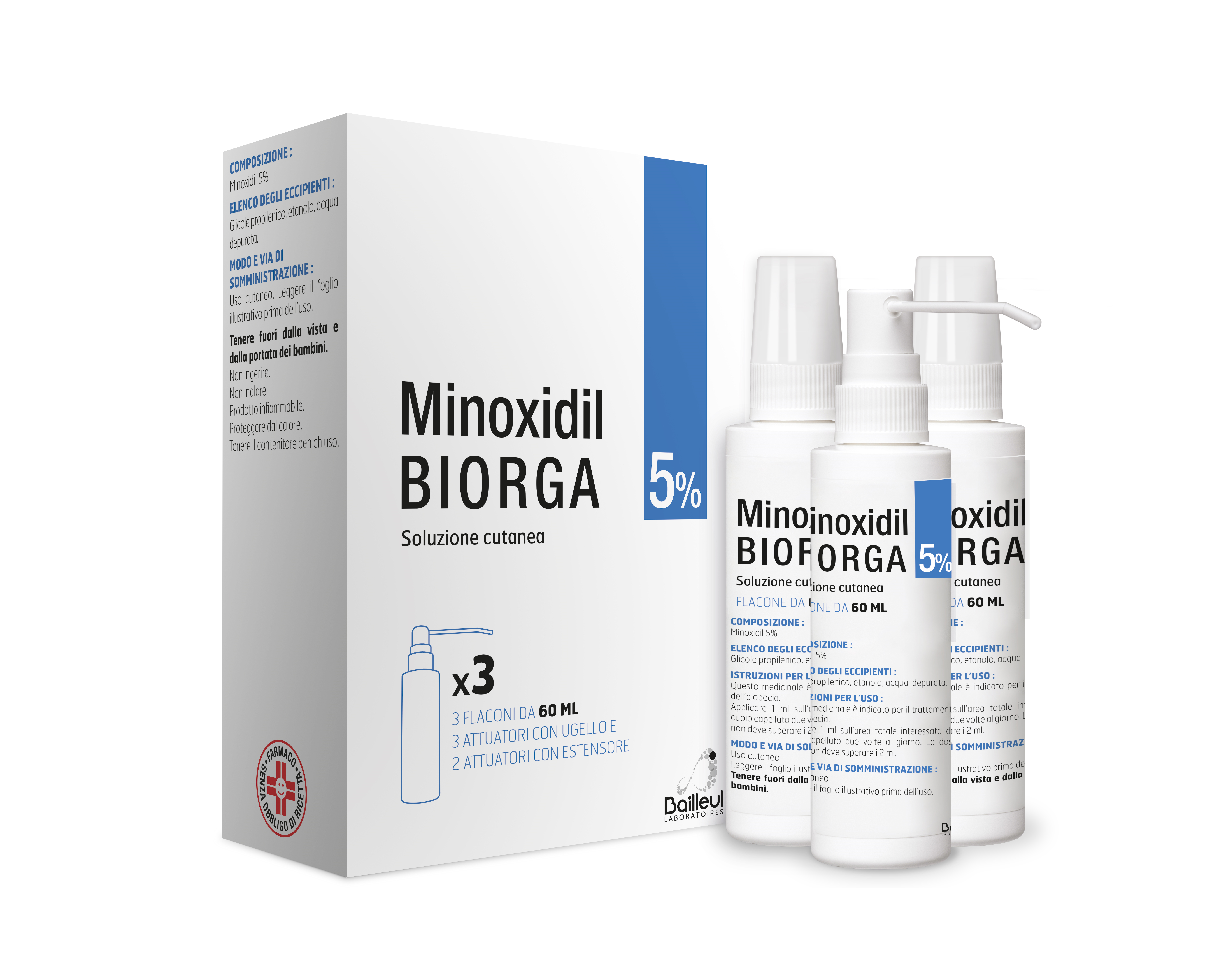 MINOXIDIL BIORGA*SOL CUT 3FL5% - Metafarm