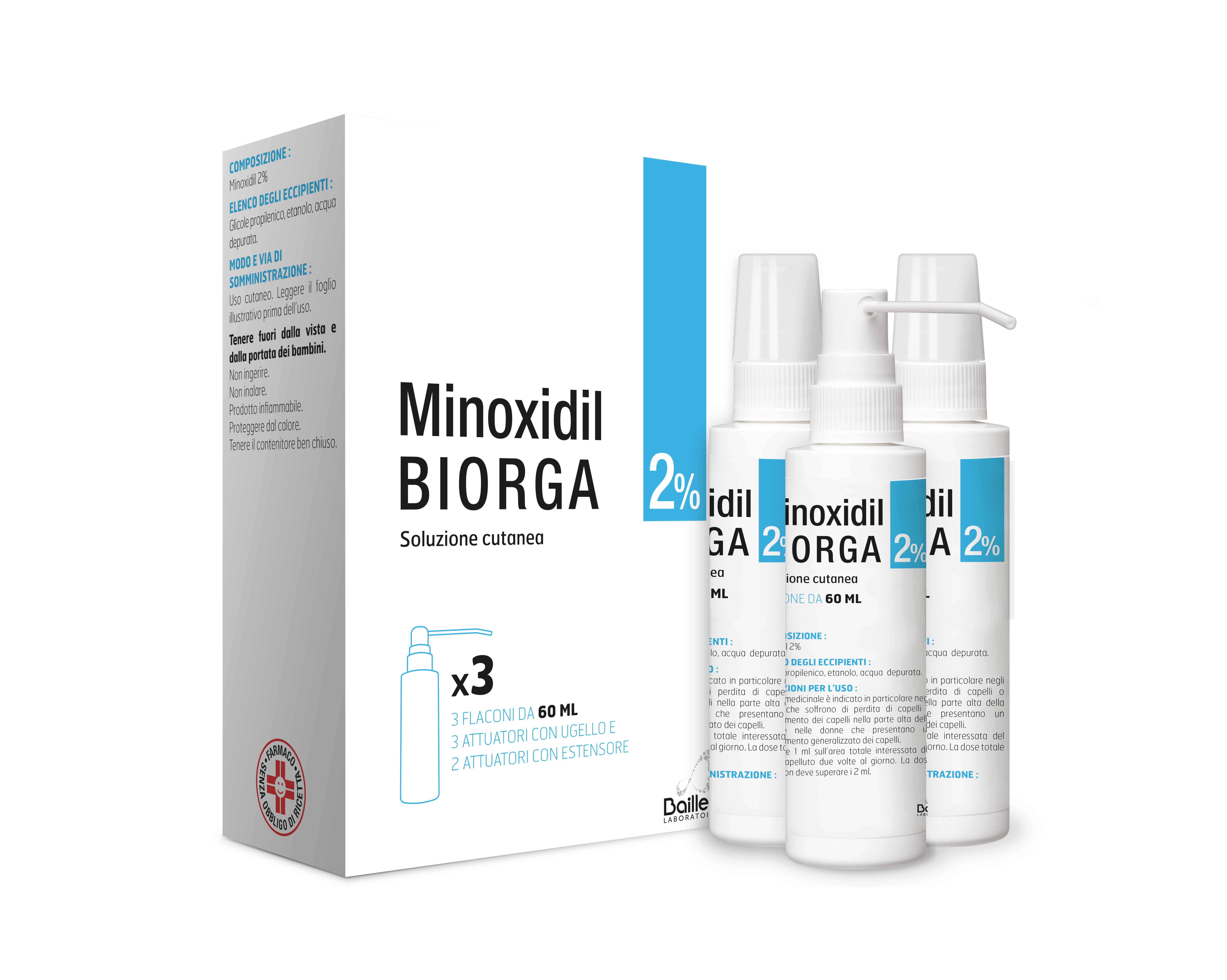 MINOXIDIL BIORGA*SOL CUT 3FL2% - Metafarm