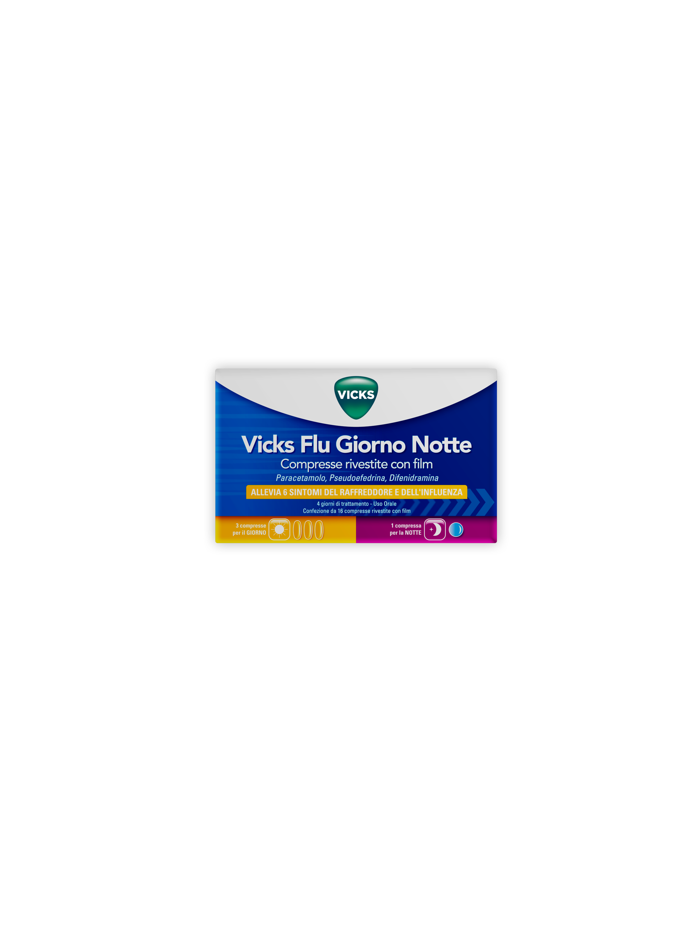 VICKS FLU GIORNO NOTTE*12+4CPR - Metafarm
