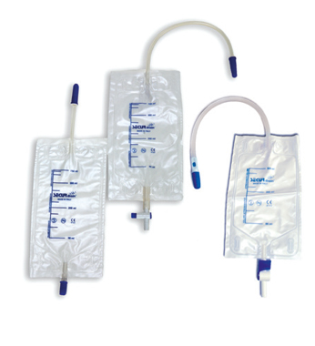 SACCA URINA DA GAMBA SECURDRAIN-VIA'NON STERILE CON VALVOLA A-R E RUBINETTO DI SCARICO TIRA SPINGI CAPACITA' 750 ML LUNGHEZZA TUBO 35 CM 30 PEZZI + 2 LACCI LATTICE PER IL FISSAGGIO - Metafarm