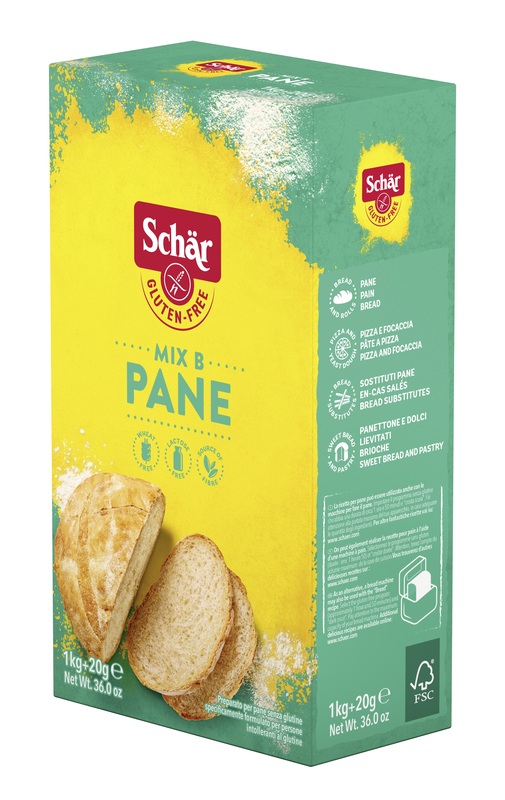 SCHAR MIX B PREPARATO PANE SENZA LATTOSIO 1 KG + 20 G - Metafarm
