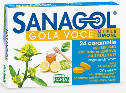SANAGOL GOLA VOCE MIELE LIMONE 24 CARAMELLE - Metafarm
