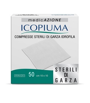 ICOPIUMA GARZA COMPRESSA IDROFILA 10X10CM 50 PEZZI - Metafarm