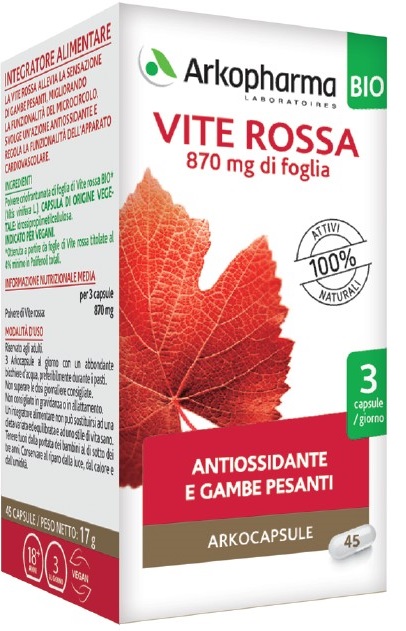 ARKO CAPSULE VITE ROSSA BIO 45 CAPSULE - Metafarm