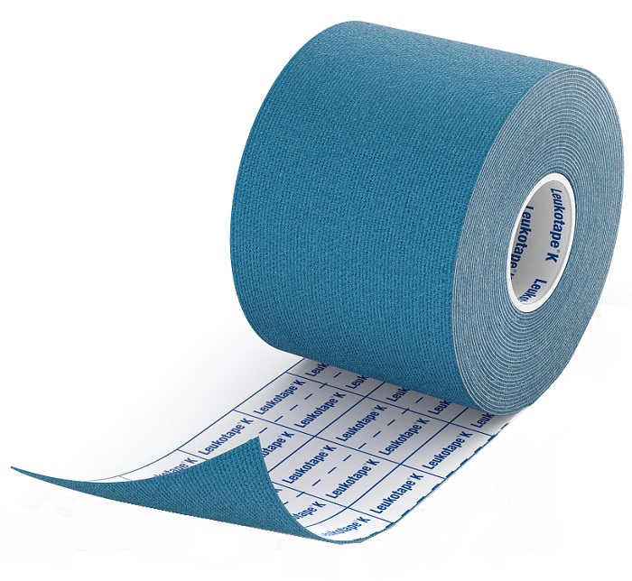 BENDA ADESIVA LEUKOTAPE K PER TAPING FISIOTERAPICO LARGHEZZA 5 CM LUNGHEZZA 5 M COLORE BLU IN ROTOLO - Metafarm