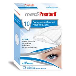 GARZA COMPRESSA OCULARE MEDIPRESTERIL ADESIVA TNT 6,5X9,5CM 10 PEZZI - Metafarm