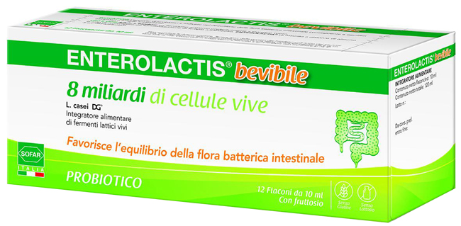 ENTEROLACTIS BEVIBILE 12 FLACONCINI DA 10 ML SOFAR - Metafarm