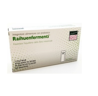 RAIHUEN RAIHUENFERMENTI PROBIOTICI DI BACILLUS CLAUSII 20 FIALE MONODOSE DA 5 ML - Metafarm