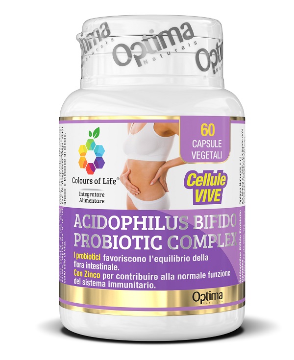 COLOURS OF LIFE ACIDOPHILUS BIFIDO COMPLEX 60 CAPSULE VEGETALI 500 MG - Metafarm