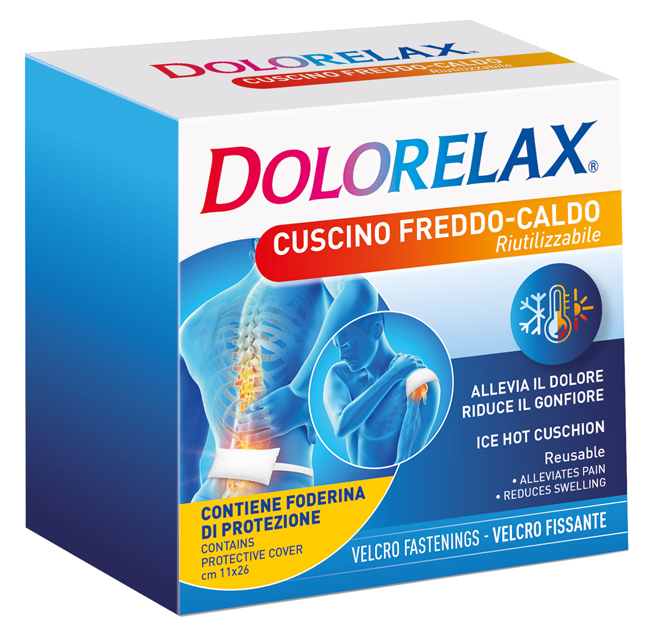 DOLORELAX ICE HOT CUSCINO RIUTILIZZABILE CON VELCRO FISSANTE 11X26 CM - Metafarm