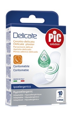 CEROTTO PIC DELICATE 25X72 MM ANTIBATTERICO 10 PEZZI - Metafarm