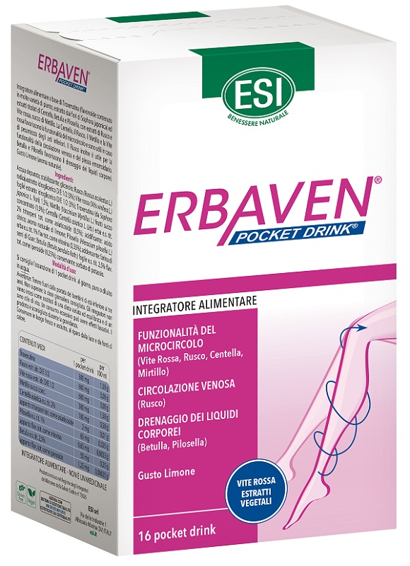 ESI ERBAVEN 16 POCKET DRINK X 20 ML GUSTO LIMONE - Metafarm