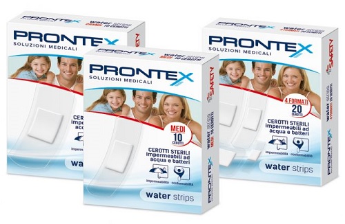 CEROTTO PRONTEX WATER STRIPS ASSORTITO 20 PEZZI - Metafarm
