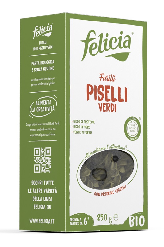 FELICIA BIO FUSILLI PISELLI VERDI 250 G - Metafarm