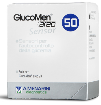 STRISCE MISURAZIONE GLICEMIA GLUCOMEN AREO SENSOR 50 PEZZI - Metafarm