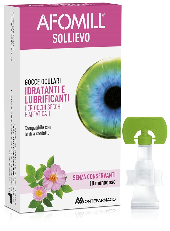 AFOMILL SOLLIEVO GOCCE OCULARI OCCHI 10 FIALE DA 0,5 ML - Metafarm