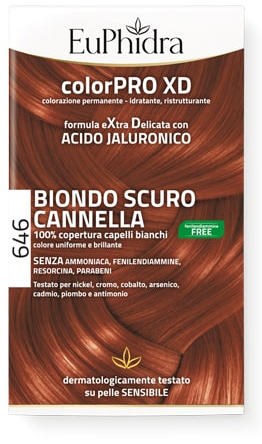 EUPHIDRA COLORPRO GEL COLORANTE CAPELLI XD 646 CANNELLA 50 ML IN FLACONE + ATTIVANTE + BALSAMO + GUANTI - Metafarm