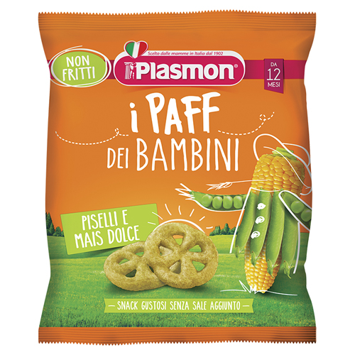 PLASMON DRY SNACK PAFF PISELLI-MAIS 15 G - Metafarm