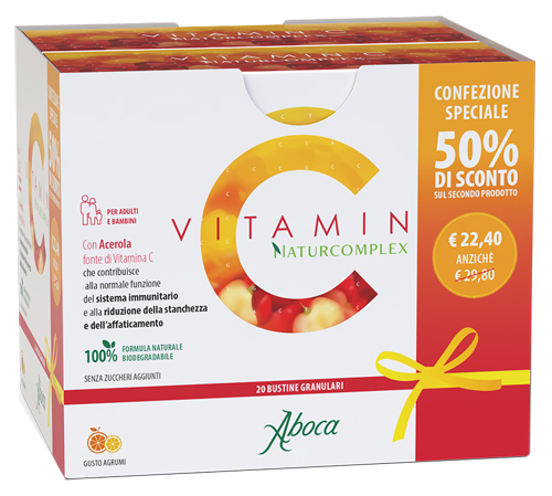 VITAMIN C NATURCOMPLEX 20 BUSTINE GRANULARI CONFEZIONE SPECIALE 1+1 - Metafarm