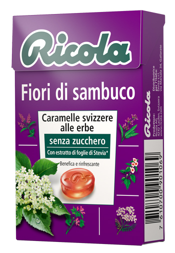 RICOLA FIORI DI SAMBUCO SENZA ZUCCHERO 50 G - Metafarm