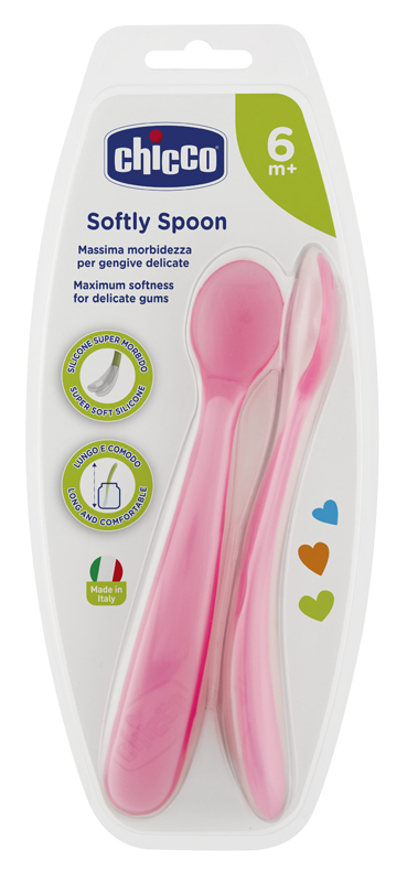 CHICCO CUCCHIAIO SILICONE FEMMINILE BI PACK 6M+ - Metafarm