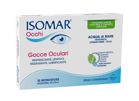 ISOMAR OCCHI GOCCE OCULARI ALL'ACIDO IALURONICO 0,20% 10 FLACONCINI - Metafarm