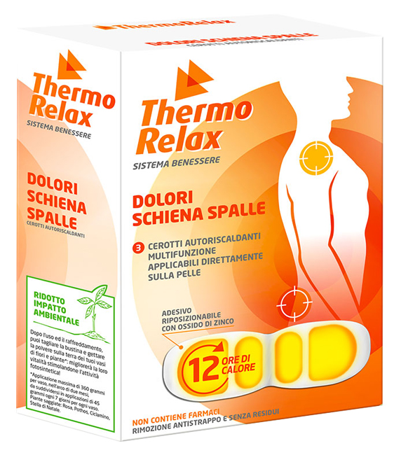 THERMORELAX CEROTTO AUTORISCALDANTE DOLORE SCHIENA/SPALLE 3 PEZZI - Metafarm
