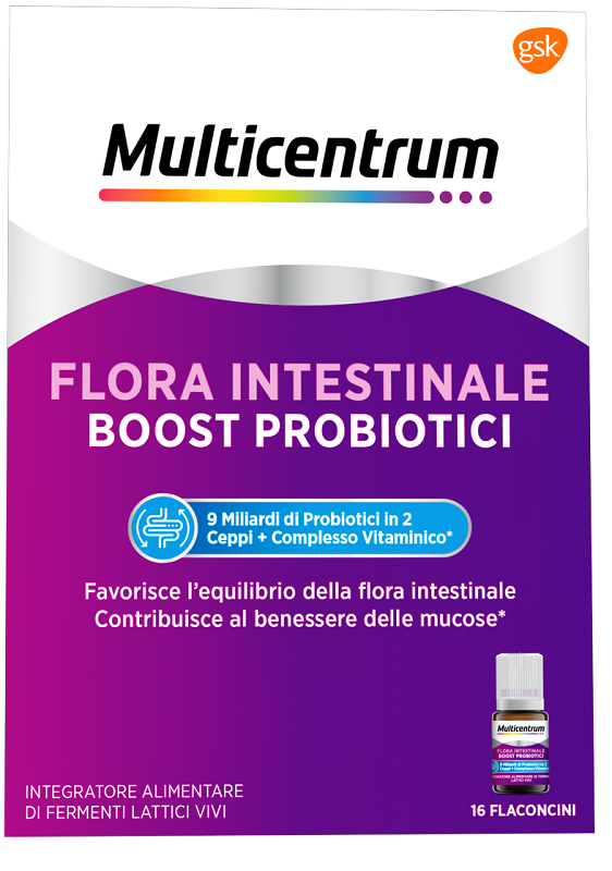 MULTICENTRUM FLORA INTESTINALE BOOST PROBIOTICI 16 FLACONCINI - Metafarm