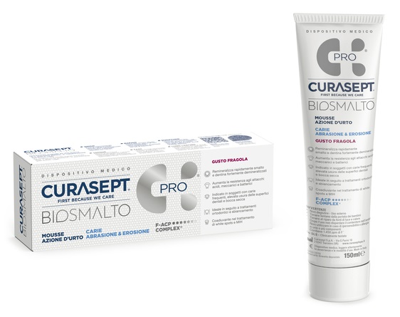 CURASEPT BIOSMALTO MOUSSE CARIE FRAGOLA 50 ML - Metafarm