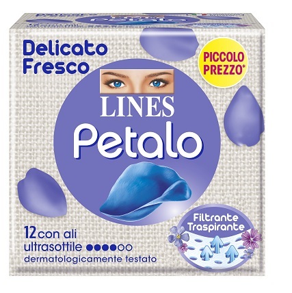 LINES PETALO BLU ASSORBENTE CON ALI 12 PEZZI - Metafarm