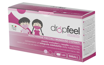 MASCHERINA USO MEDICO DROPFEEL PHARMA MONOUSO SMALL TIPO II FUCSIA E ROSA 20 PEZZI - Metafarm