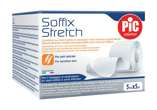 CEROTTO IN ROTOLO PIC SOFFIX STRETCH TESSUTO NON TESSUTO ESTENDIBILE 5X500 CM 1 PEZZO - Metafarm
