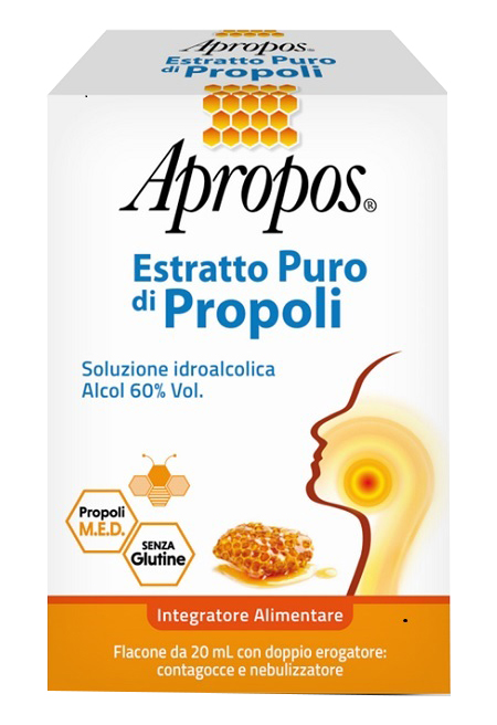 APROPOS ESTRATTO PURO DI PROPOLI SPRAY+CONTAGOCCE 20 ML - Metafarm