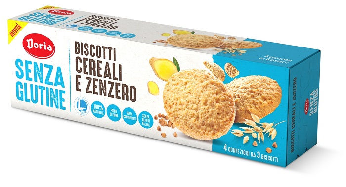 DORIA BISCOTTI CEREALI-ZENZERO 4X37,5 G - Metafarm