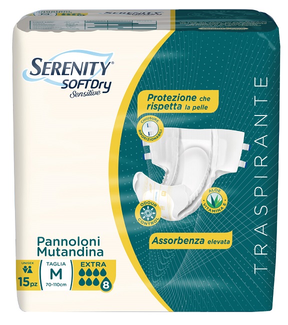 PANNOLONE MUTANDINA SERENITY SD SENSITIVE EXTRA M 15 PEZZI - Metafarm