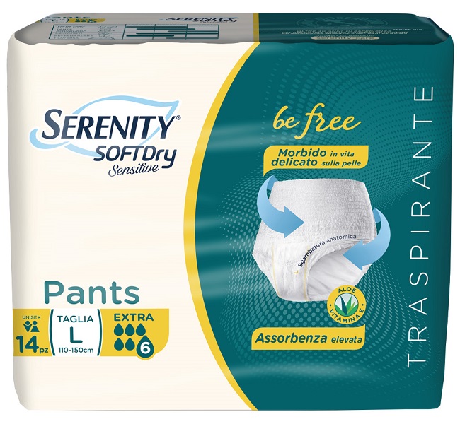 SERENITY PANTS SD SENSITIVE BE FREE EXTRA L 14 PEZZI - Metafarm