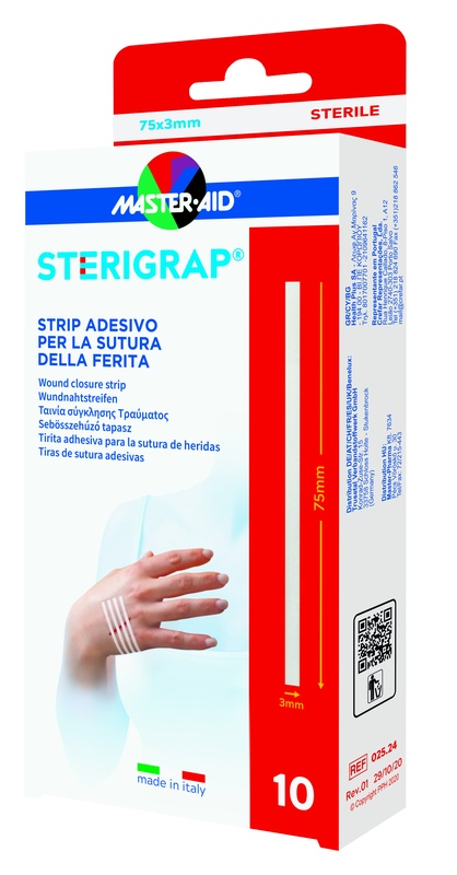 MASTER-AID STERIGRAP STRIP ADESIVO SUTURA FERITE 75X3 MM 10 PEZZI - Metafarm