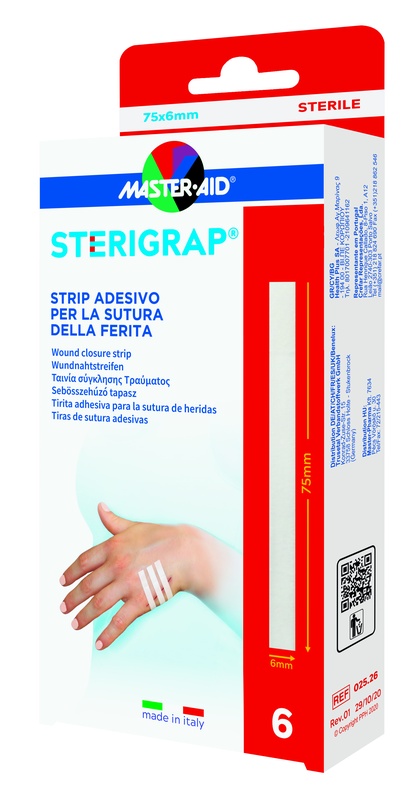 MASTER-AID STERIGRAP STRIP ADESIVO SUTURA FERITE 75X6 MM 6 PEZZI - Metafarm