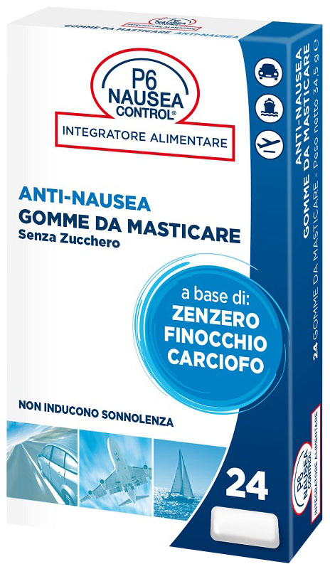 P6 NAUSEA CONTROL 24 GOMME DA MASTICARE SENZA ZUCCHERO - Metafarm