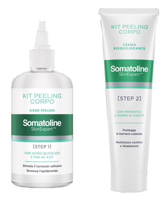 SOMATOLINE SKIN EXPERT KIT PEELING CORPO 1 GEL PEELING 200 ML + 1 CREMA RIEQUILIBRANTE 100 ML - Metafarm